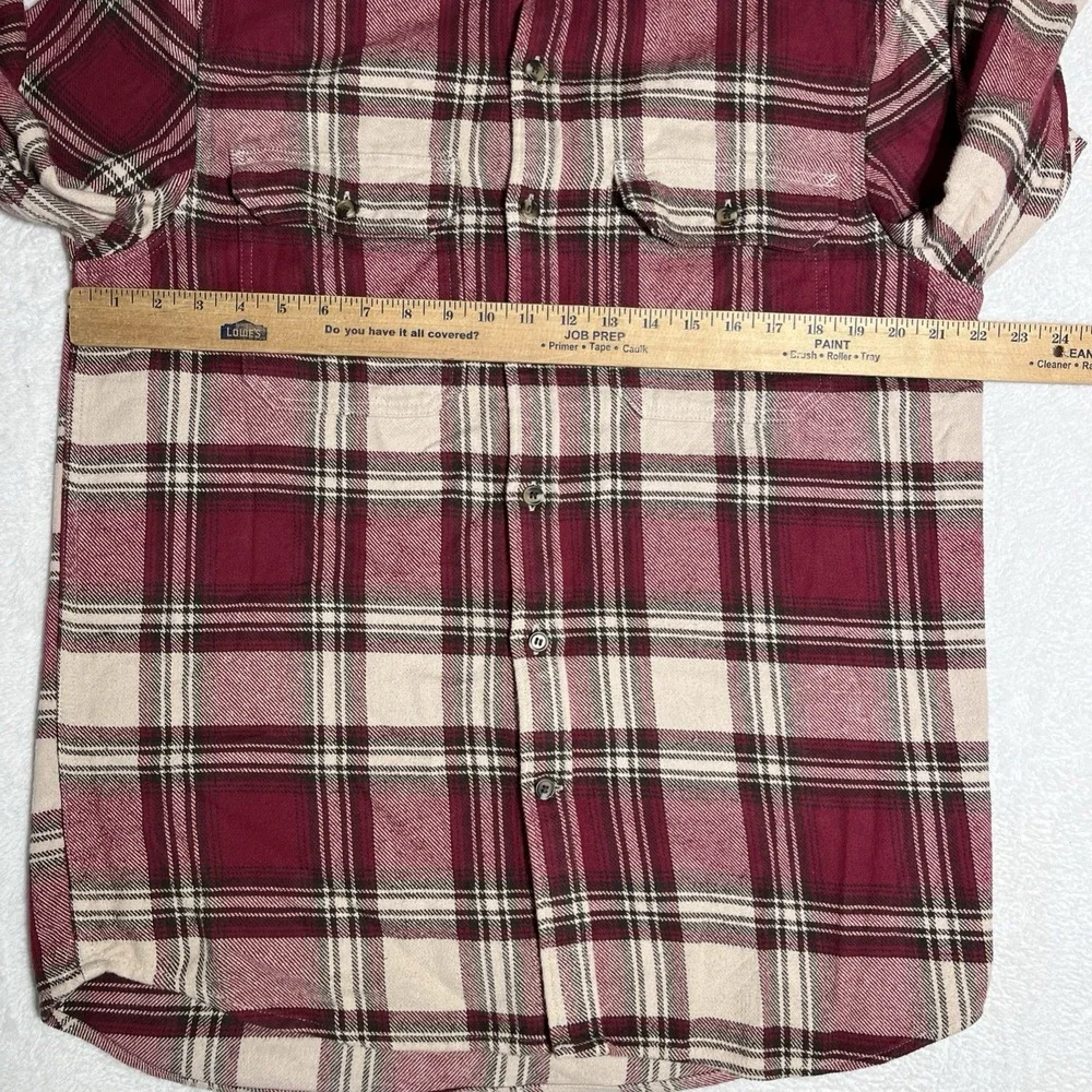 Banana Republic Men's M Heavyweight Shadow Plaid Flannel, Burgundy & Olive EUC